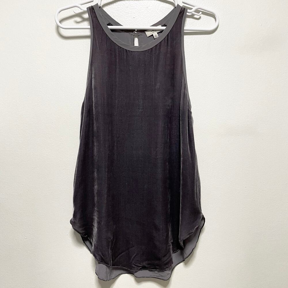 Wilfred Sevres Lilac Silk Crushed Velvet Sleeveless Top